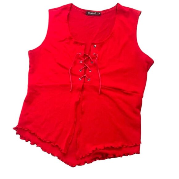 Y2K Milkmaid Medieval Sheer Lace-up Lettuce Trim Top - Picture 1 of 7